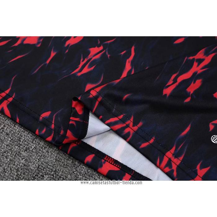 Camiseta de Entrenamiento Manchester United 2022 2023 Sin Mangas Negro y Rojo